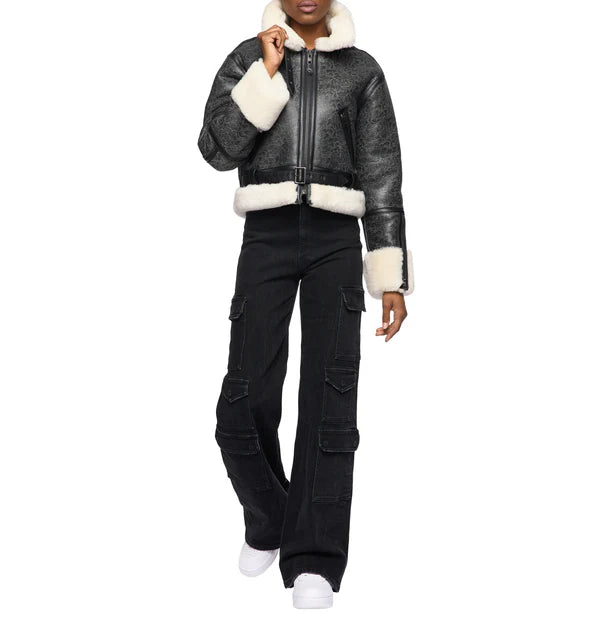 Cropped Shearling Jacket