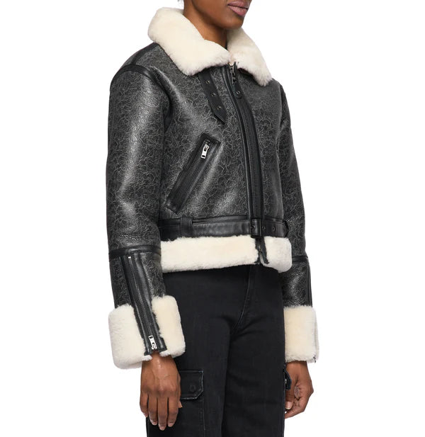 Cropped Shearling Jacket