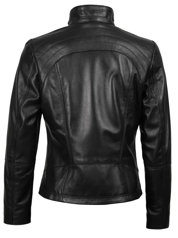 Acerra Women's Black Biker Style Jacket