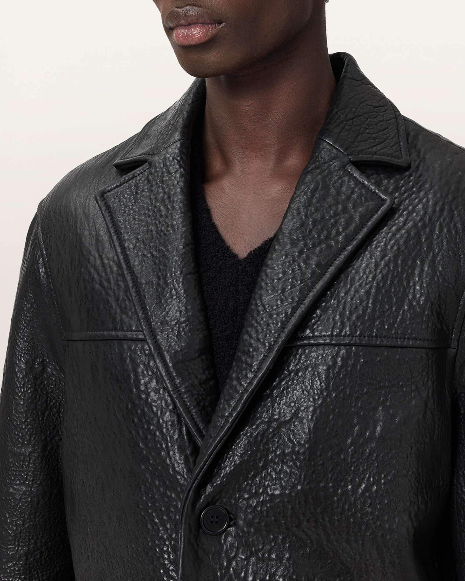Shadwell Single Breasted Leather Blazer