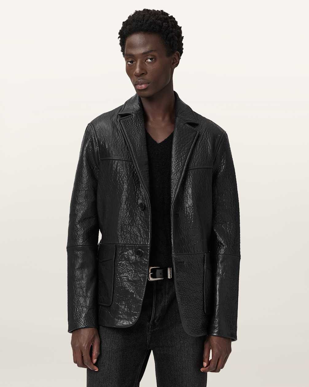 Shadwell Single Breasted Leather Blazer