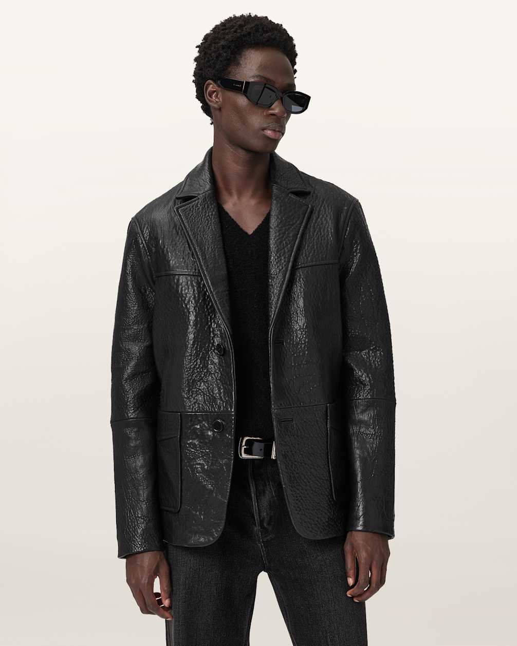 Shadwell Single Breasted Leather Blazer