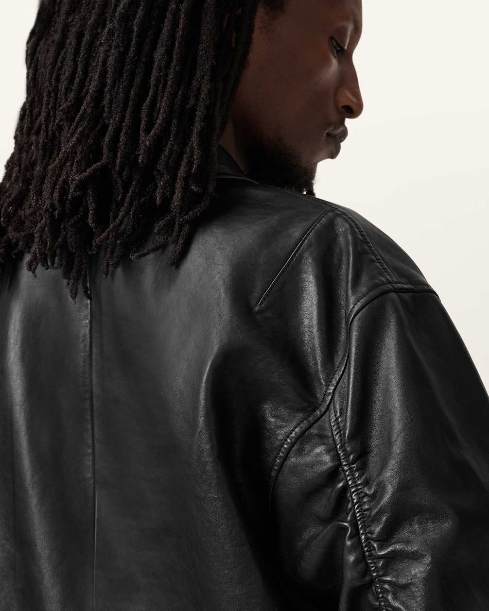 Marco Oversized Leather Bomber Jacket