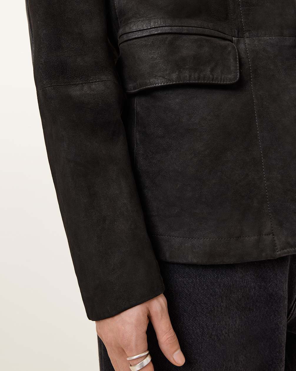 Survey Double Layered Leather Blazer