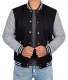 Men’s Black Varsity Baseball Jacket – Grey Sleeves Bomber Style