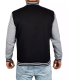 Men’s Black Varsity Baseball Jacket – Grey Sleeves Bomber Style
