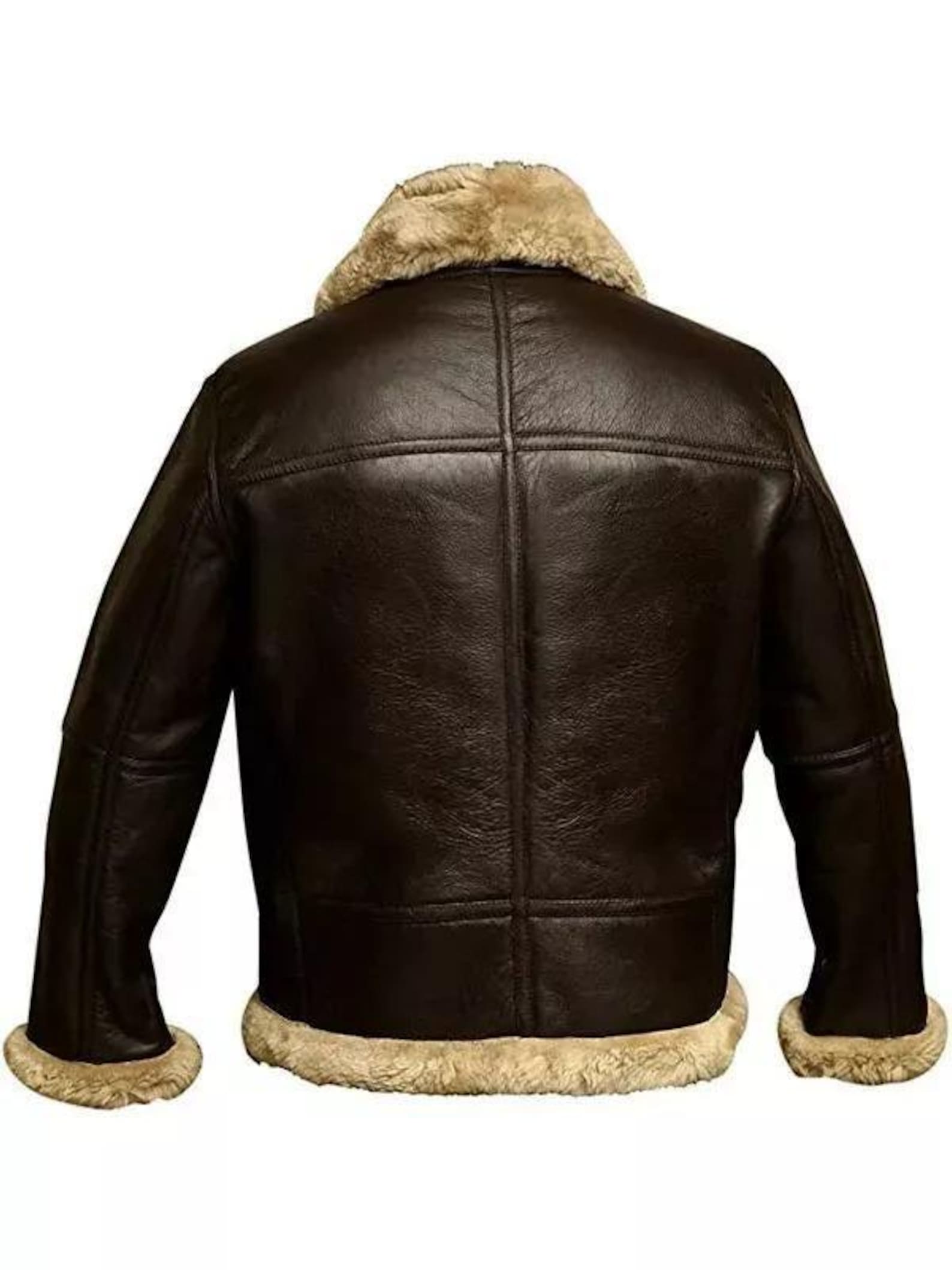 Handmade Men’s RAF B3 Sheepskin Aviator Jacket – Real Leather Bomber Pilot Coat, Winter Gift for Him