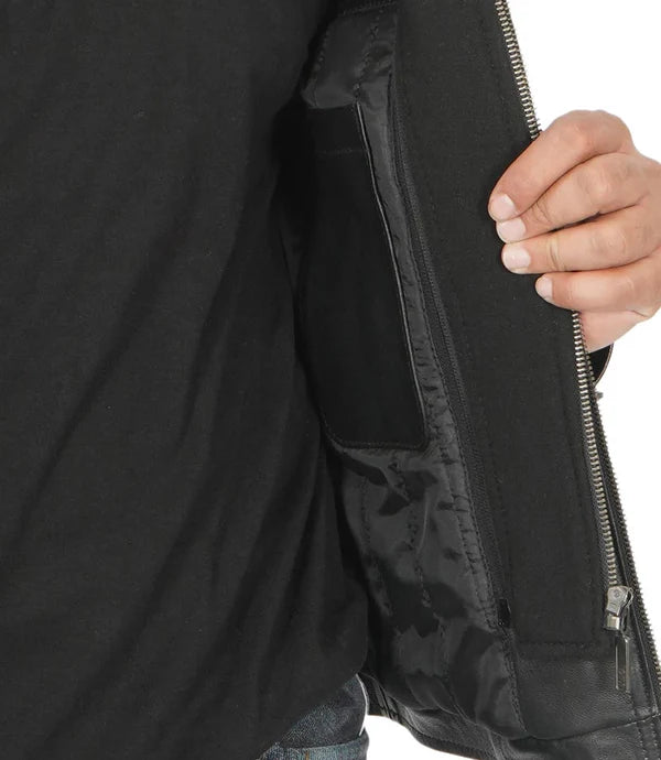 Merrill Men's Black Hooded Leather Jacket